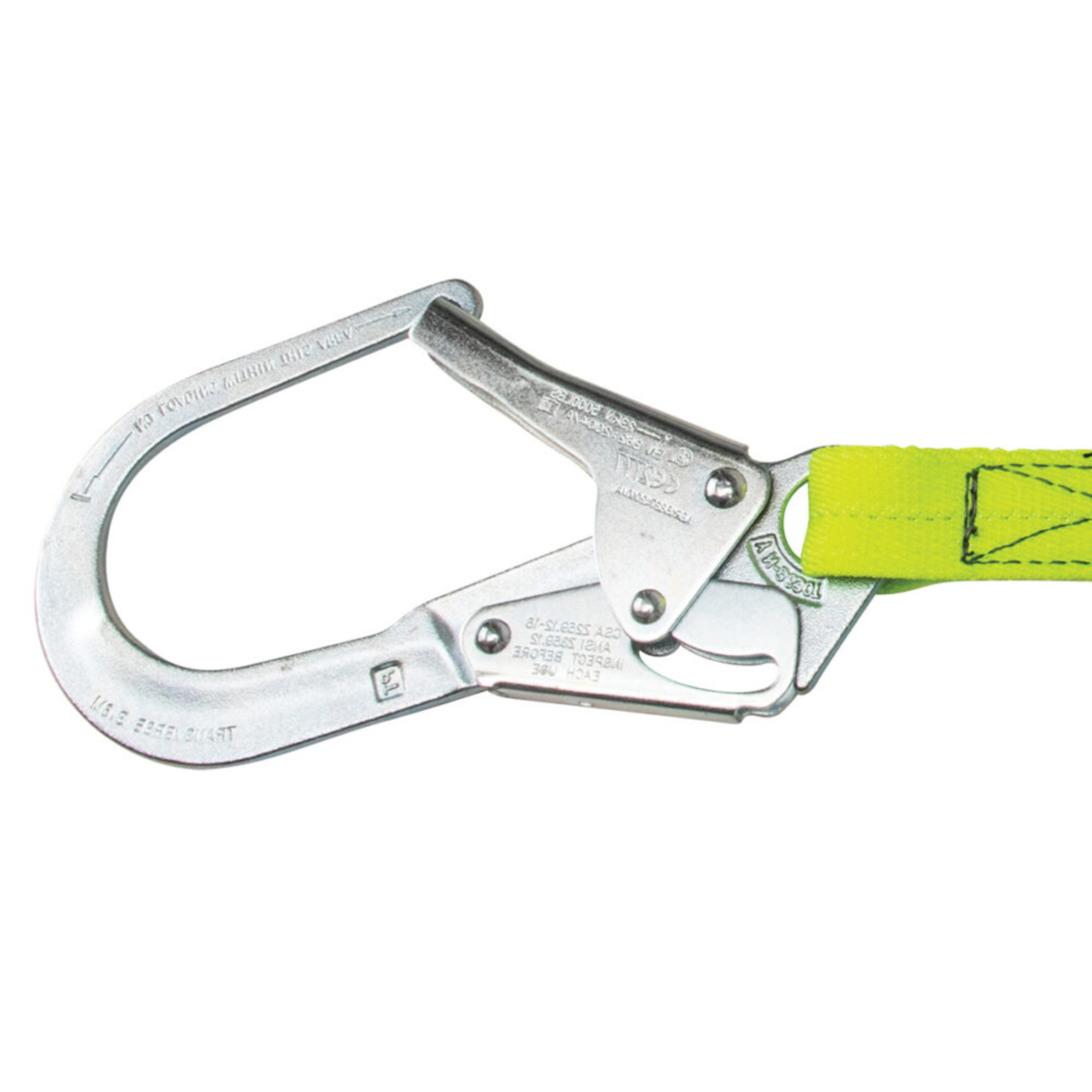 Safewaze PRO 6' Stretch Internal Energy Absorbing Lanyard Dual Leg Rebar Hooks from Columbia Safety